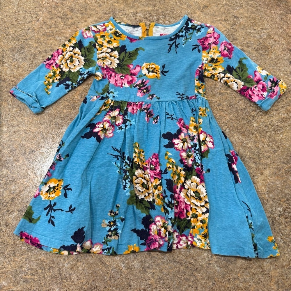 Joules Girls Long Sleeve Floral Dress - Size 8Y